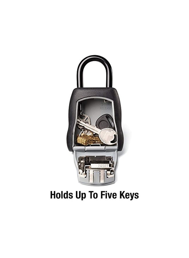 5 Key Capacity Portable Lock Box Black/Grey 9.2x5.2x1.9inch