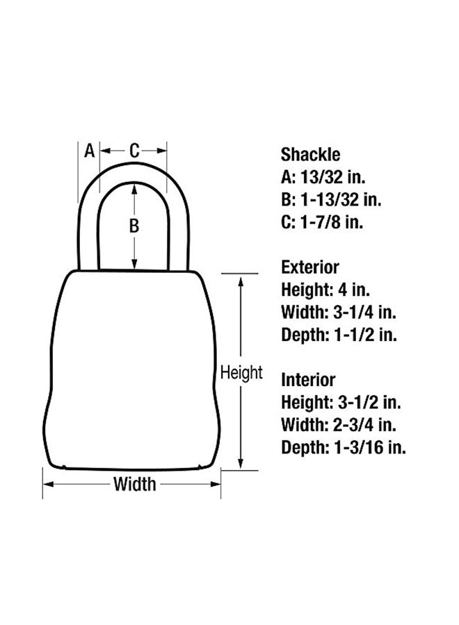 5 Key Capacity Portable Lock Box Black/Grey 9.2x5.2x1.9inch