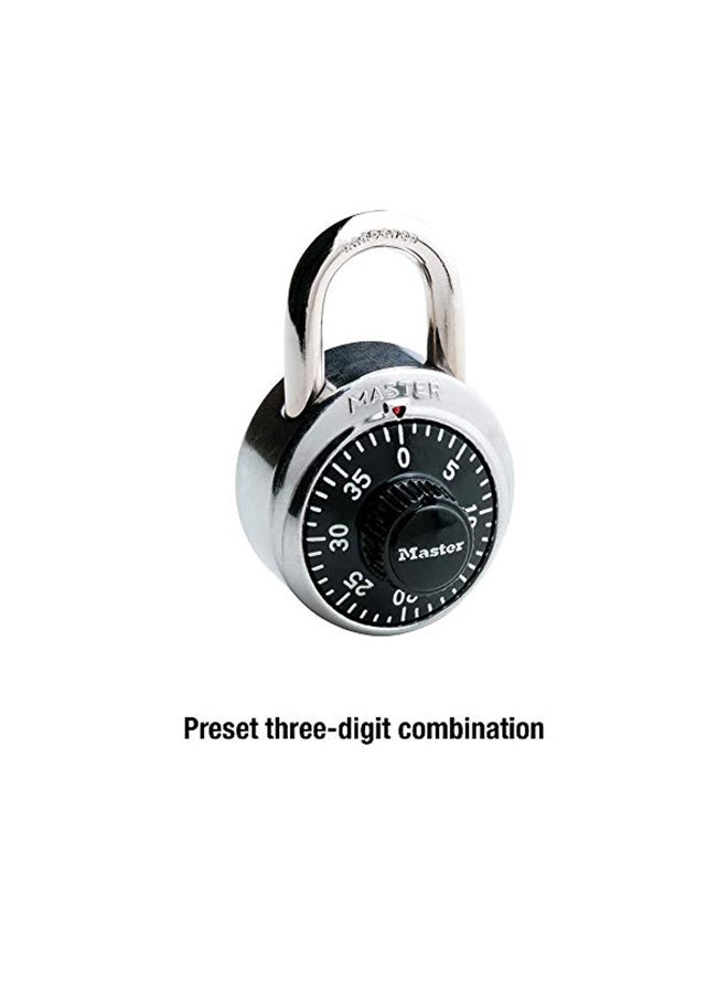 Combination Padlock Black 5.6x3.5x1.6inch