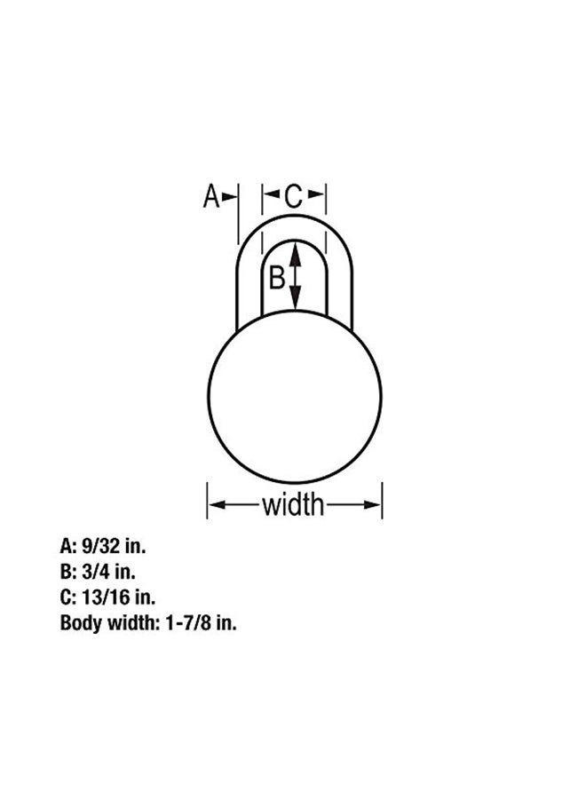 Combination Padlock Black 5.6x3.5x1.6inch