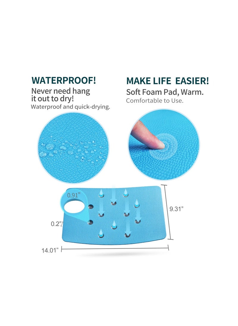 Bathroom Non Skid Shower Mat, Shower Stool Cushion Non Slip Soft Pad with Holes for Shower Chair Bath Seat, Bathroom Shower Chair Cushion, Waterproof, Soft Pad Cover Bath Stool for Elderly