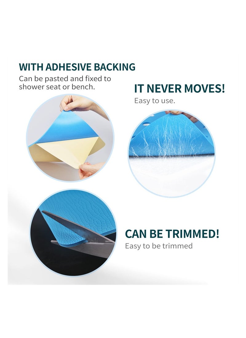Bathroom Non Skid Shower Mat, Shower Stool Cushion Non Slip Soft Pad with Holes for Shower Chair Bath Seat, Bathroom Shower Chair Cushion, Waterproof, Soft Pad Cover Bath Stool for Elderly
