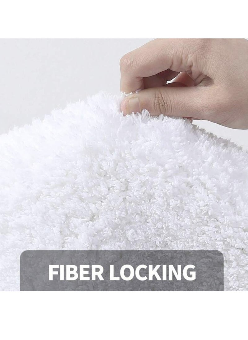 1-Piece Non-Slip Bath Rug For Bathroom Water Absorption Mat Polyester White 40x60 Centimeter