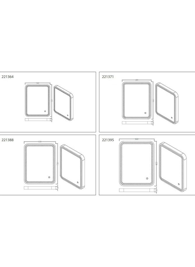 Bathroom LED Mirror with Frame Adjustable Light 3 Colors Memory Function Dimmable and Touch Control Dual Position Landscape or Portrait