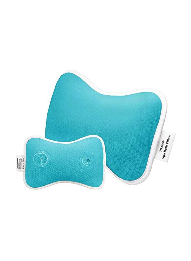 Spa Bath Pillow With Suction Cups Blue/White