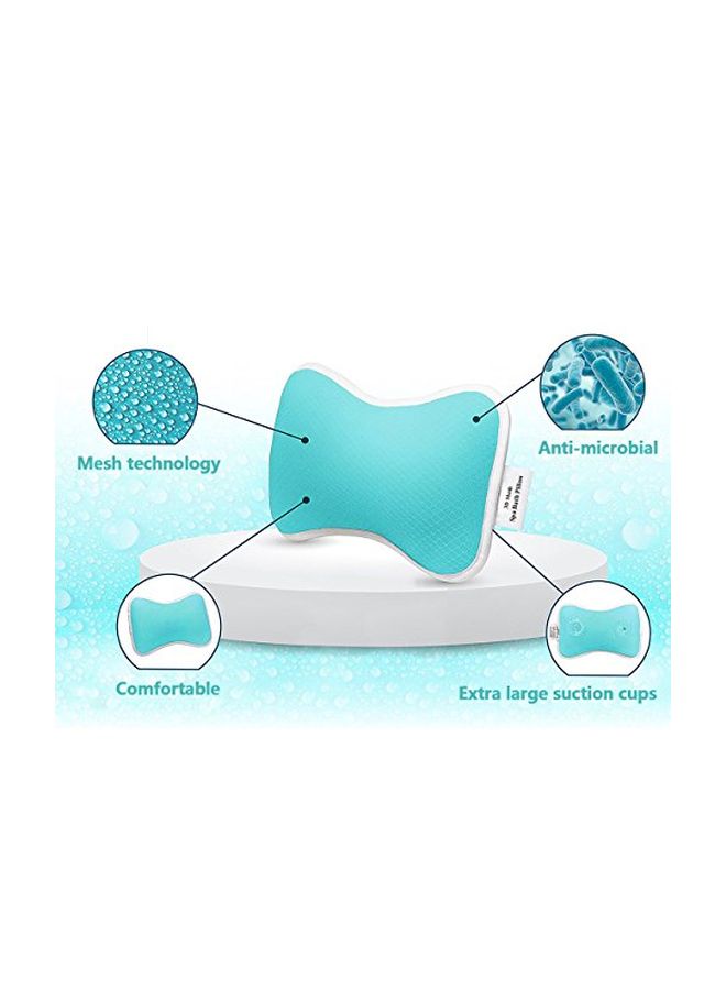 Spa Bath Pillow With Suction Cups Blue/White