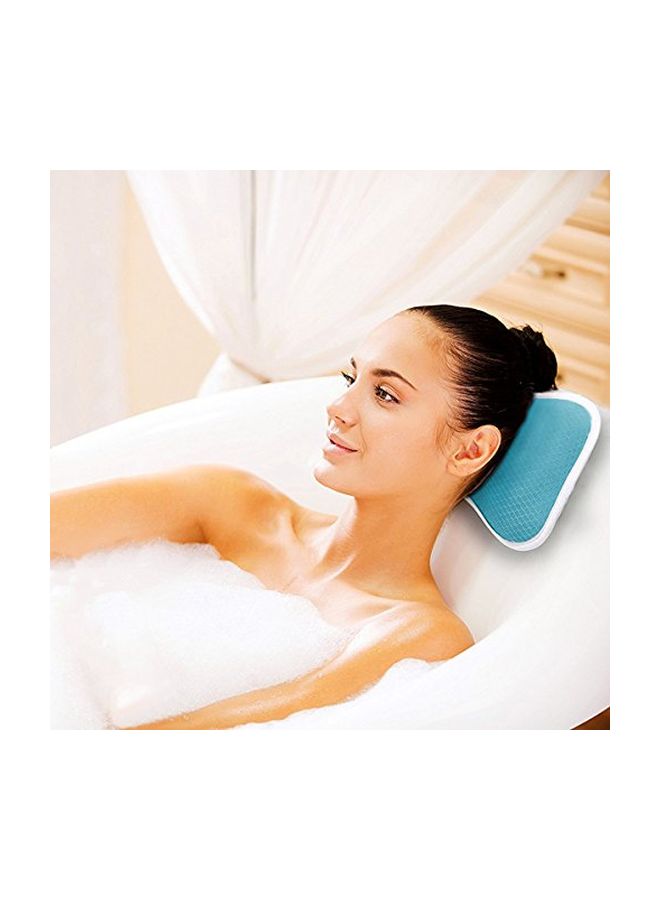 Spa Bath Pillow With Suction Cups Blue/White