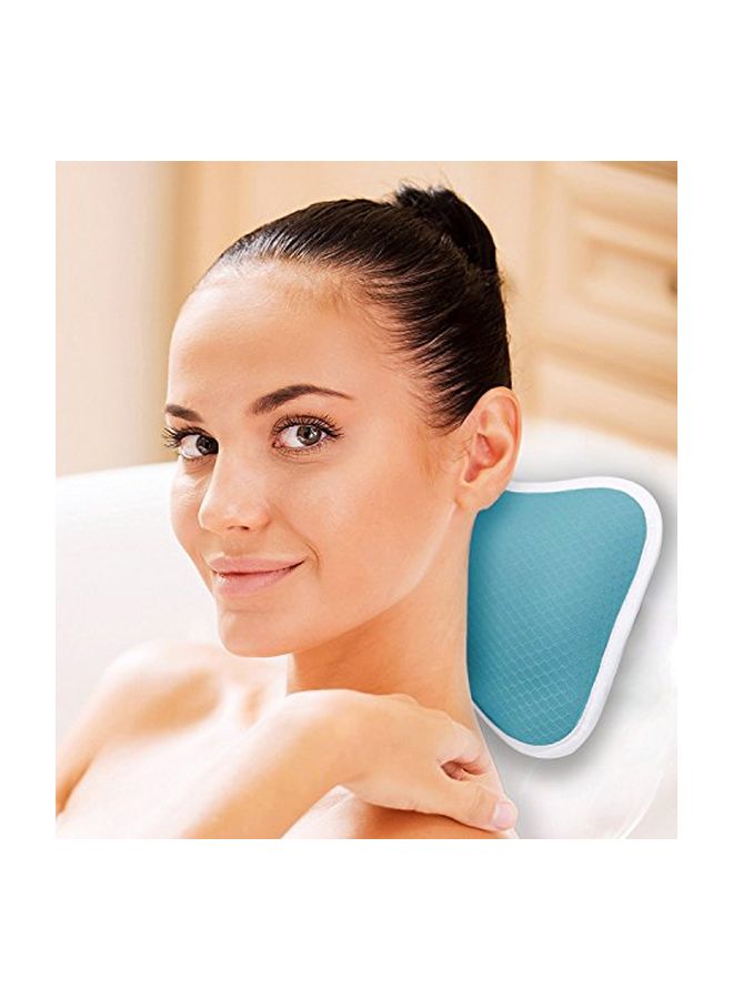 Spa Bath Pillow With Suction Cups Blue/White