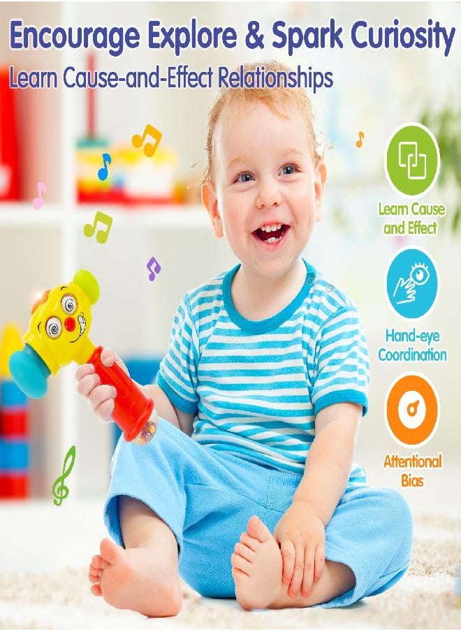 HOLA Toys for 1 Year Old Boy Gifts - Hammer Baby Toys 12-18 Months, Musical 1 Year Old Toys with Light Flashing, Baby Boy Toys for 1 + Year Old Boy Toddlers Toys Age 1-2 Christmas Birthday Gifts