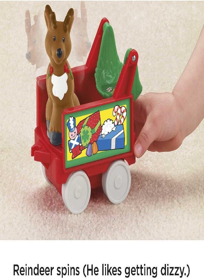 Fisher-Price Little People Toddler Toy Musical Christmas Train with Santa Elf & Reindeer Figures For Ages 1+ Years