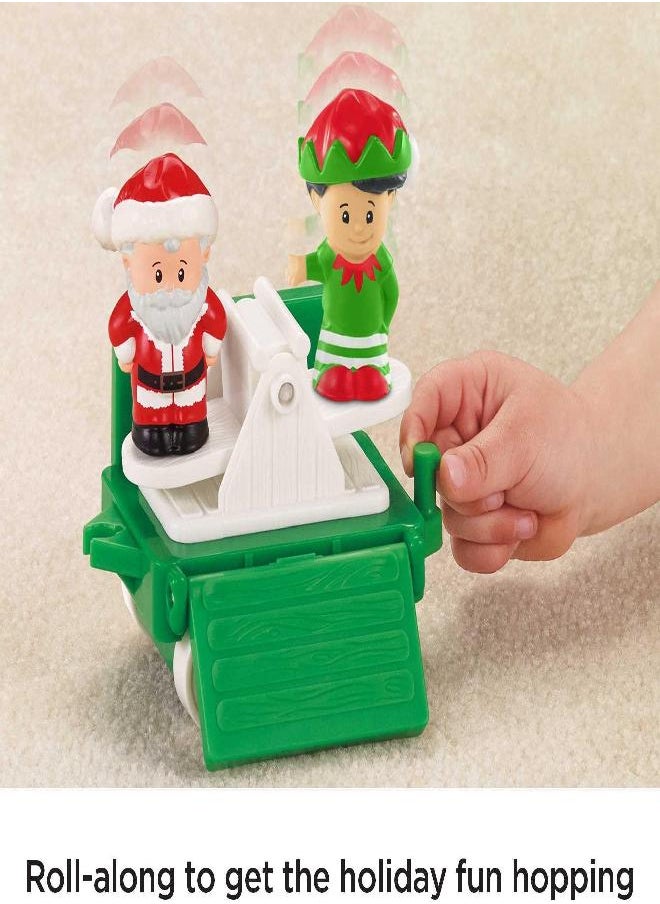 Fisher-Price Little People Toddler Toy Musical Christmas Train with Santa Elf & Reindeer Figures For Ages 1+ Years