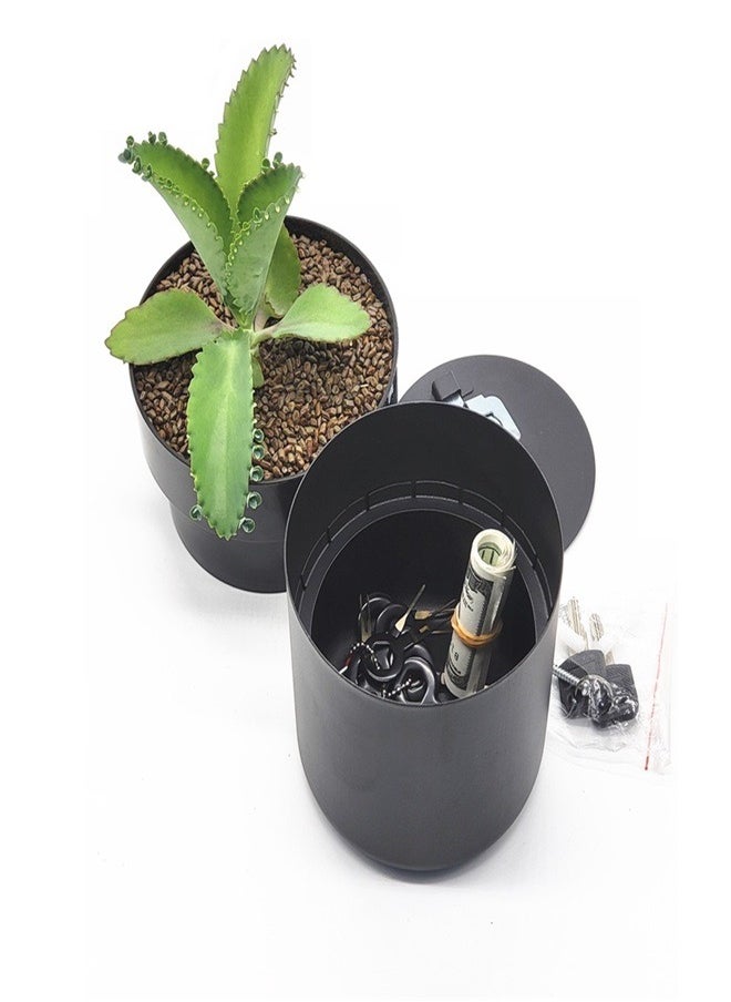 Iron Flower Pot Hidden Safe Secret Safe Compartment Lock Box Hideaway Storage Money Keys and Other Valuables Waterproof Corrosion