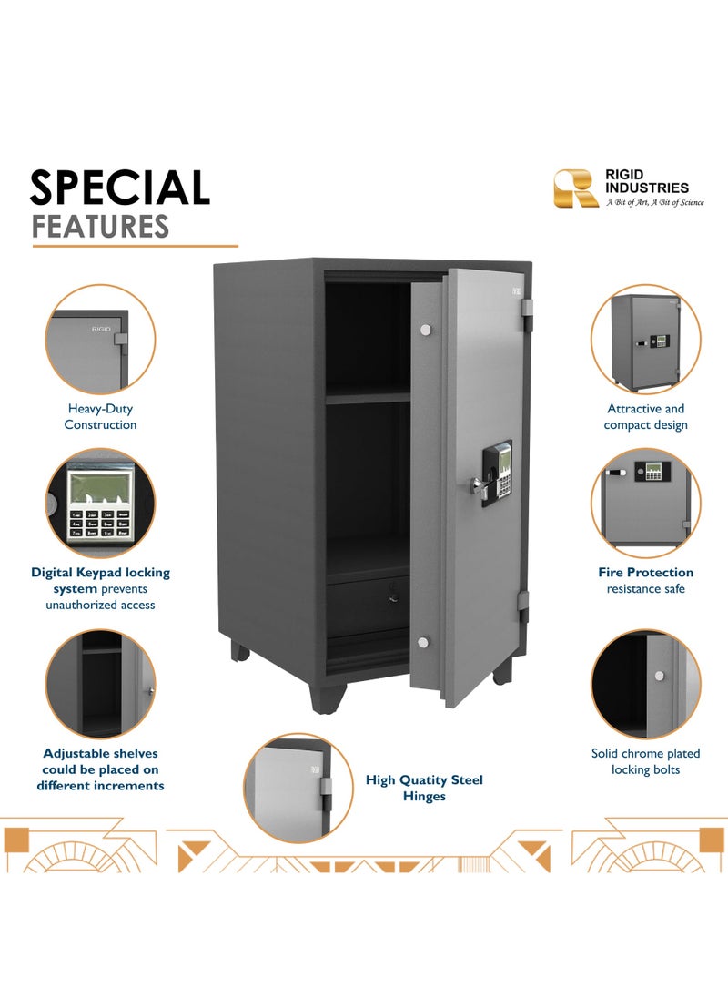 Fire Resistant Steel Safe with Digital & Key Lock, 250Kg