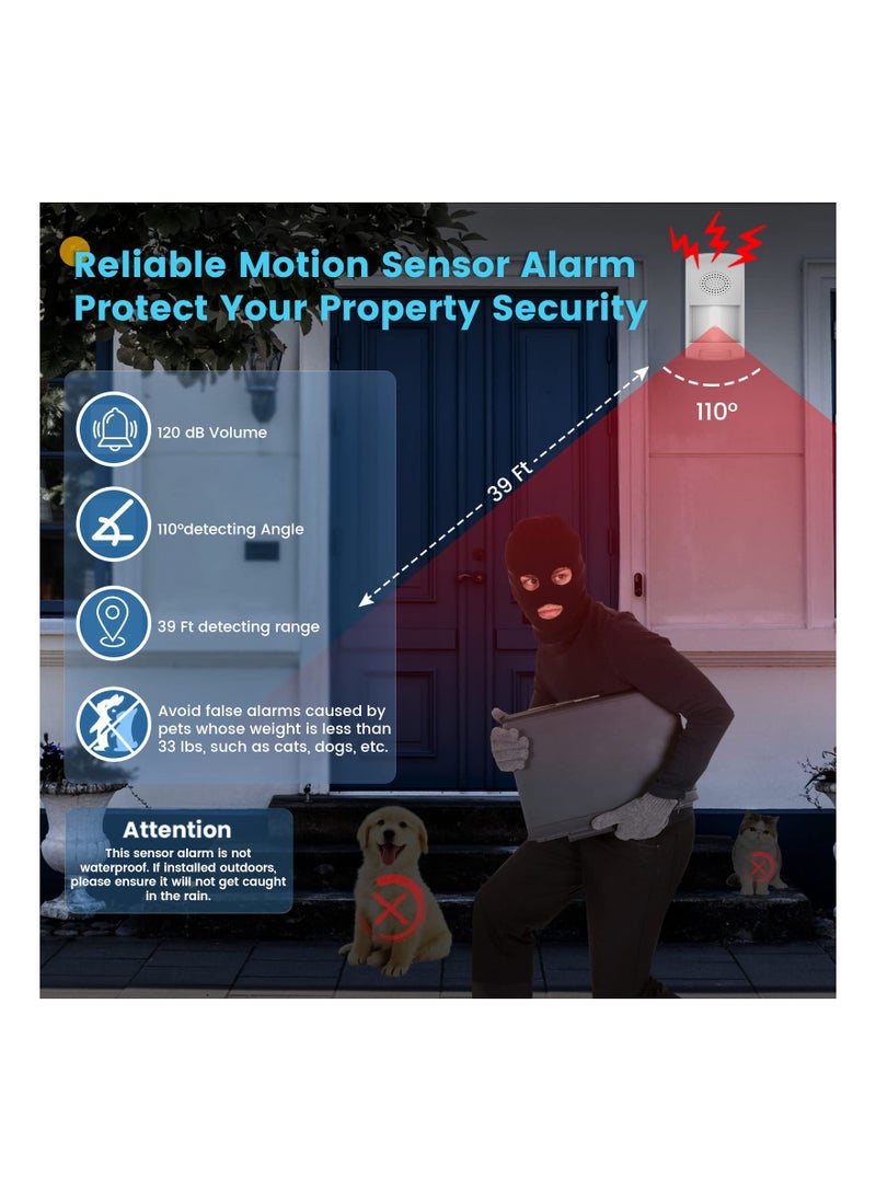 Upgraded Indoor Smart WiFi Motion Sensor Alarm with Siren, Phone App, Alert History, and Scheduled Times - Infrared Motion Detector for Home and Garage, Compatible with 2.4G WiFi Only.