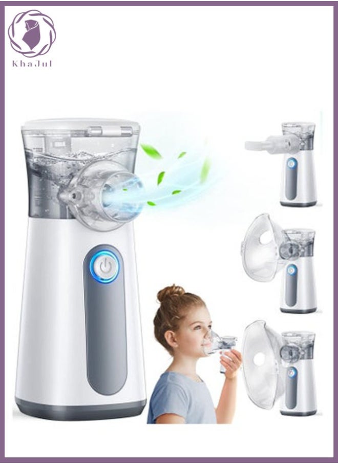 Ultrasonic Mesh Nebulizer, Self-Cleaning Handheld, 3 Masks, Personal Steam Inhaler for  Adult and PediatricBreathing Problems