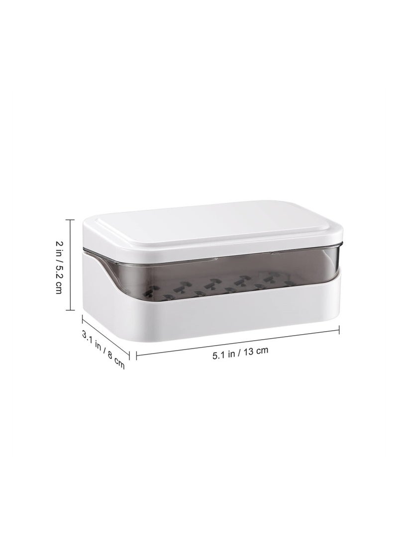 Soap Box 2Pcs Plastic Soap Case Holder with Removable Drainer and Lid Travel Soap Container Great Thickened Soap Dish Easy Cleaning Soap Box for Home Hotel Camping Gym Travel and More
