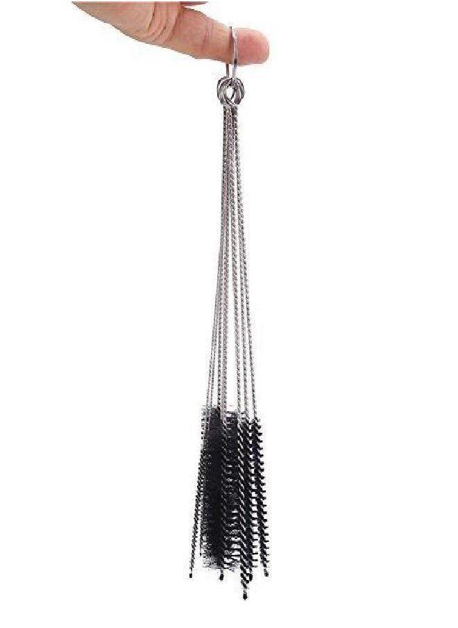 DECORA 10 Pieces Nylon Cleaning Bottle Brush Pipe Cleaning Brushes Tube Brushes Tube Bottle Straw Washing Cleaner Bristle Kit Tool Black