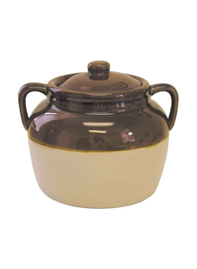 Ceramic Bean Pot Brown/Beige