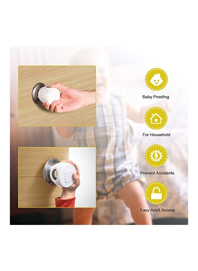 4-Piece Door Knob Safety Cover Set White 2.6x2.6x2.36inch