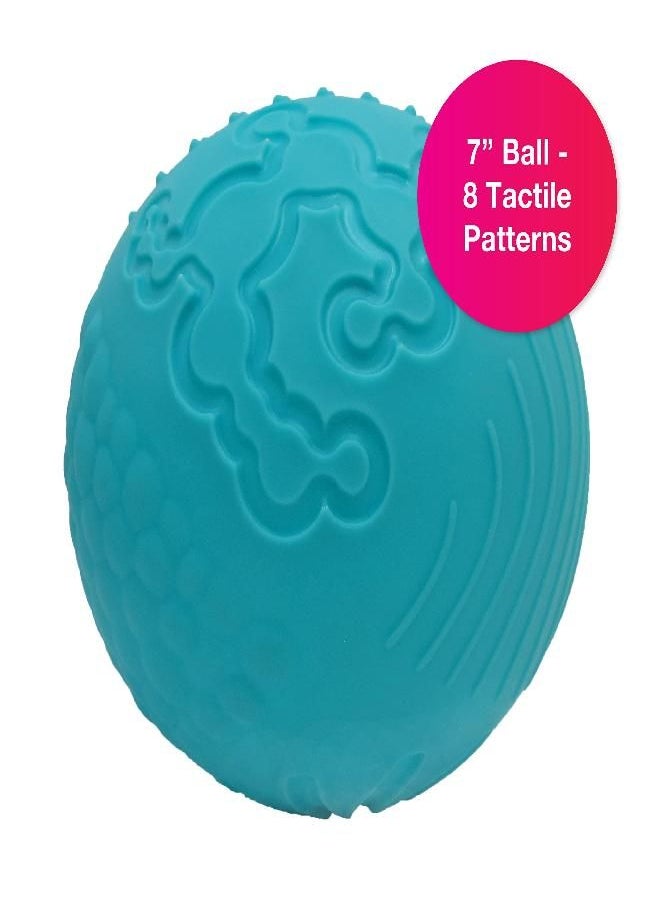 Edushape Texture-iffic Sensory Ball for Baby - 7” Baby Ball That Helps Enhance Gross Motor Skills for Kids 6 Months & Up - 1-Pack Toddler Ball for Baby with 8 Sections of Different Tactile Patterns