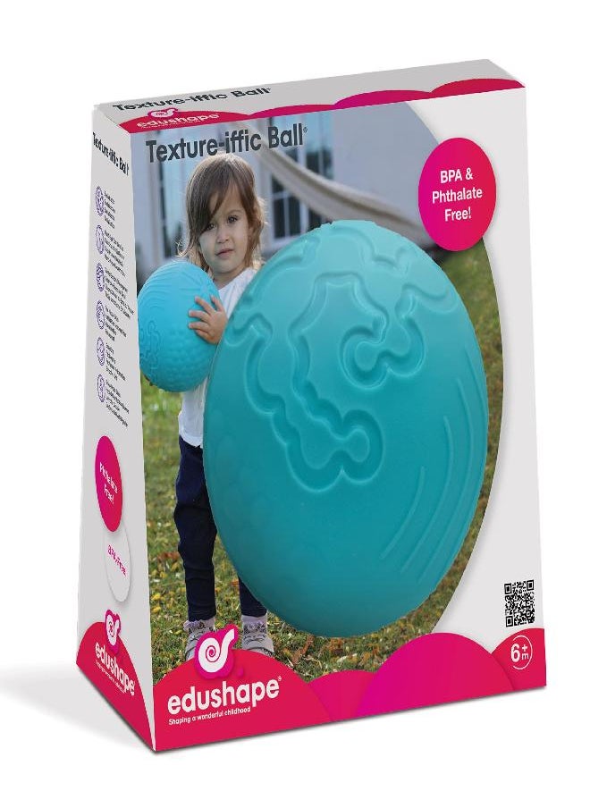 Edushape Texture-iffic Sensory Ball for Baby - 7” Baby Ball That Helps Enhance Gross Motor Skills for Kids 6 Months & Up - 1-Pack Toddler Ball for Baby with 8 Sections of Different Tactile Patterns