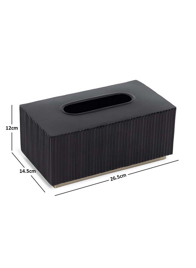 Prestige Tissue Box, Black & Gold - 26.5x14.5 cm