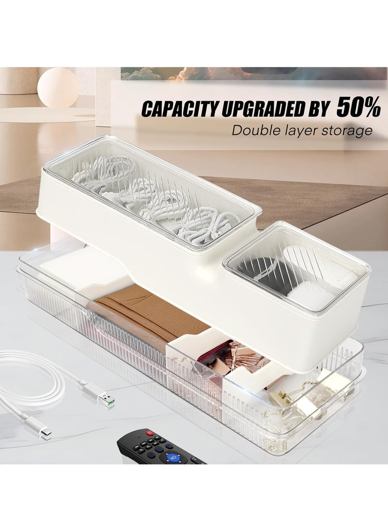 Double Layer Cord Organizer Box, Charger Organizer, Cord Storage Organizer, Charging Cord Organizer, Cord Organizer Case, Plastic Cable Organizer, Double Layer Electronics Organizer