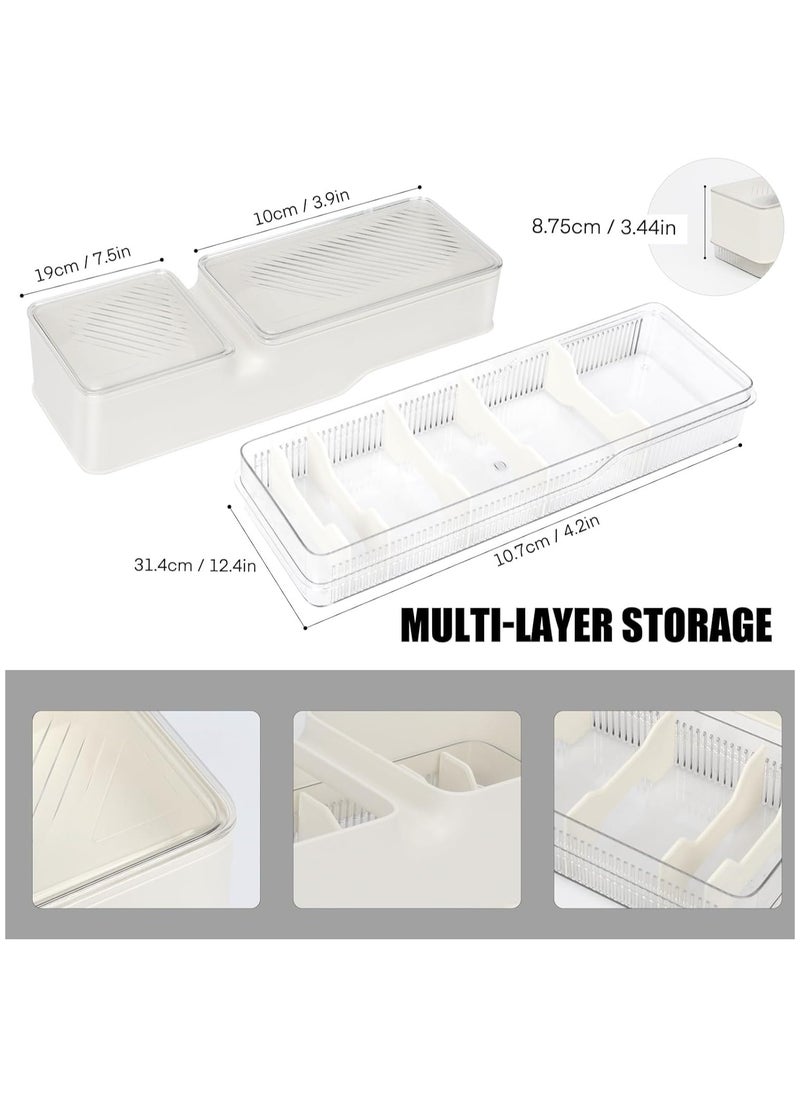 Double Layer Cord Organizer Box, Charger Organizer, Cord Storage Organizer, Charging Cord Organizer, Cord Organizer Case, Plastic Cable Organizer, Double Layer Electronics Organizer