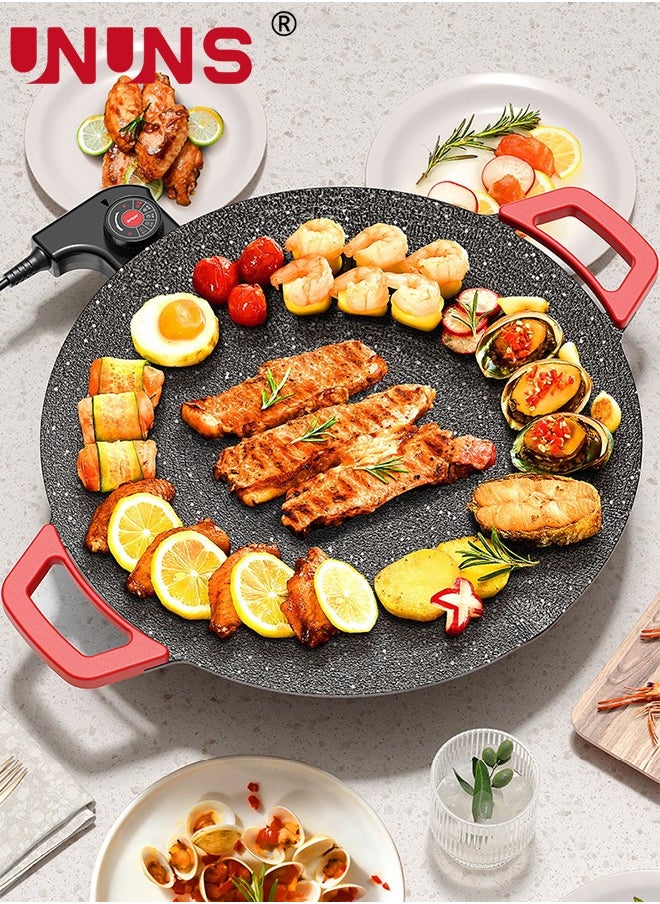 12Inch（32cm）Electric BBQ Grill,Smokeless Indoor,Dishwasher Safe,Nonstick,Adjustable Temperature,Fast Heat Up,With Brush And Tong,Low-Fat Meals Easy To Clean Design