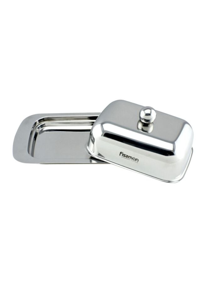 Stainless Steel Butter Dish Silver 18x12x7cm