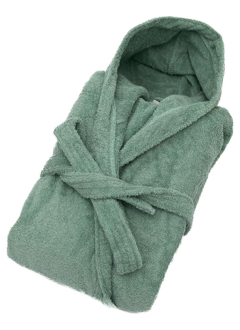 Cotton Plain Bathrobe Green