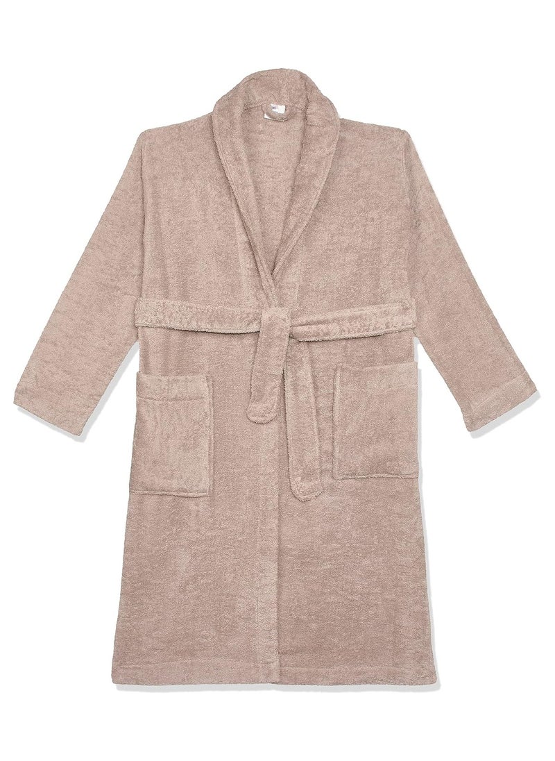 Cotton Plain Bathrobe Beige