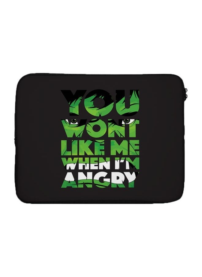 Hulk Angry Quote Printed Laptop Sleeve