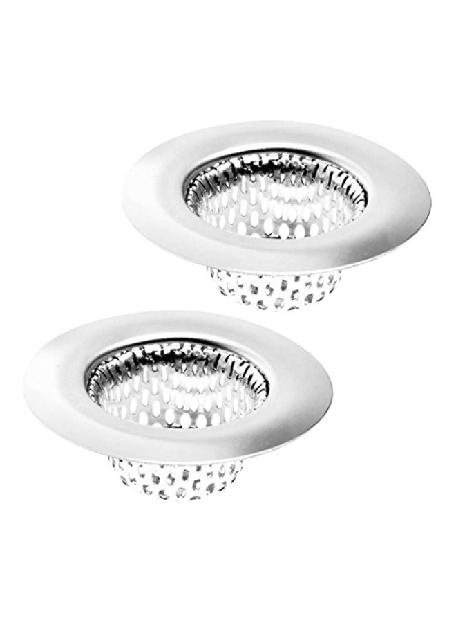2-Piece Bathroom Sink Strainer Silver 2.2x2.2x0.8inch