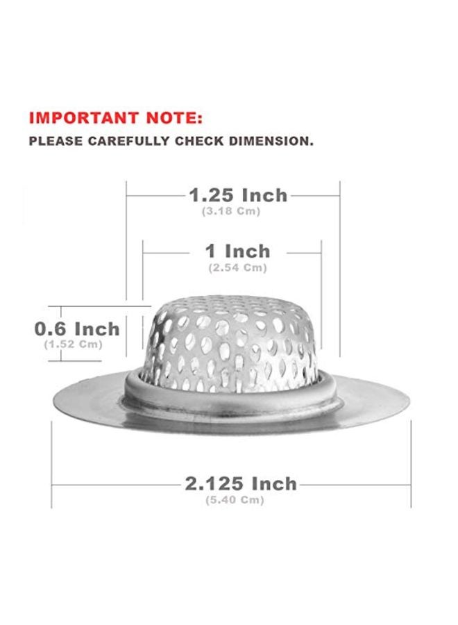 2-Piece Bathroom Sink Strainer Silver 2.2x2.2x0.8inch