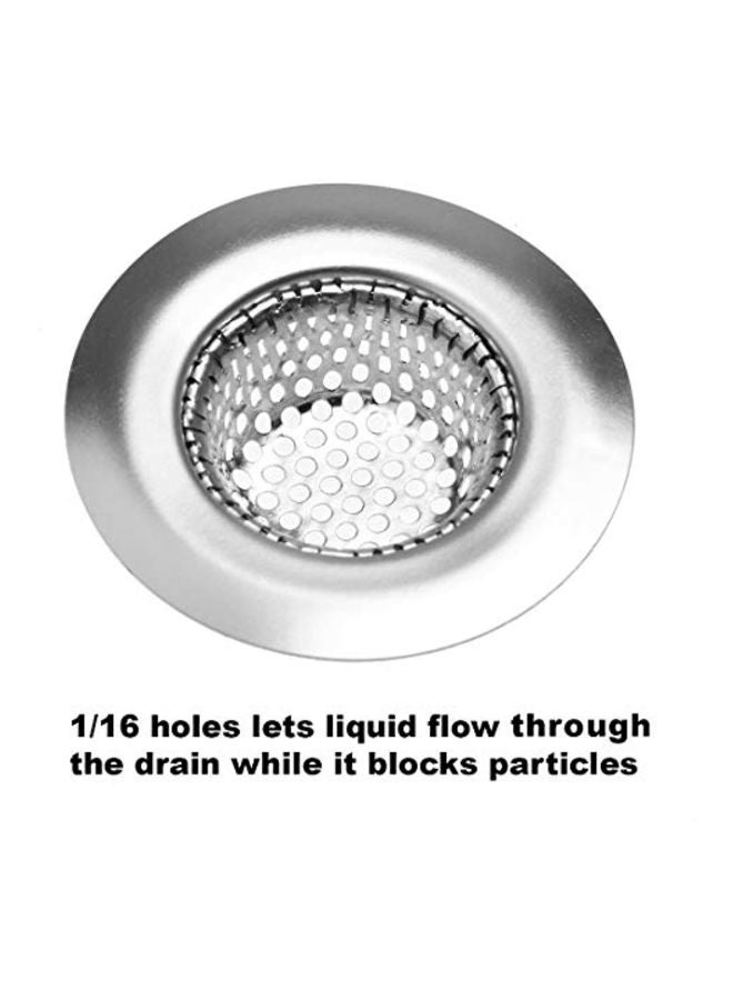2-Piece Bathroom Sink Strainer Silver 2.2x2.2x0.8inch
