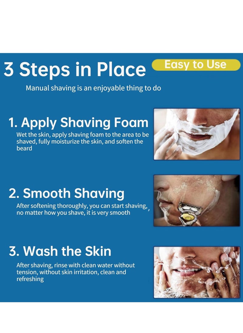 Razor Blades Refills for Mach 3, Manual Turbo Mens Razor Blade 3 Layers Refills, Hair Removal Device Blades for Men, Designed for Sensitive Skin-Use with Shaving Cream for Shaving 8Pcs
