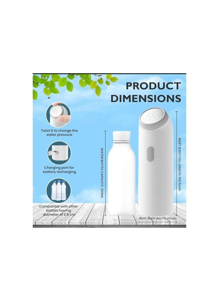 Portable Electric Bidet Shattaf Sprayer for Travel - 4-Mode Handheld Mini Toilet Shower Head, USB Rechargeable, IPX7 Waterproof for Personal Hygiene Cleaning