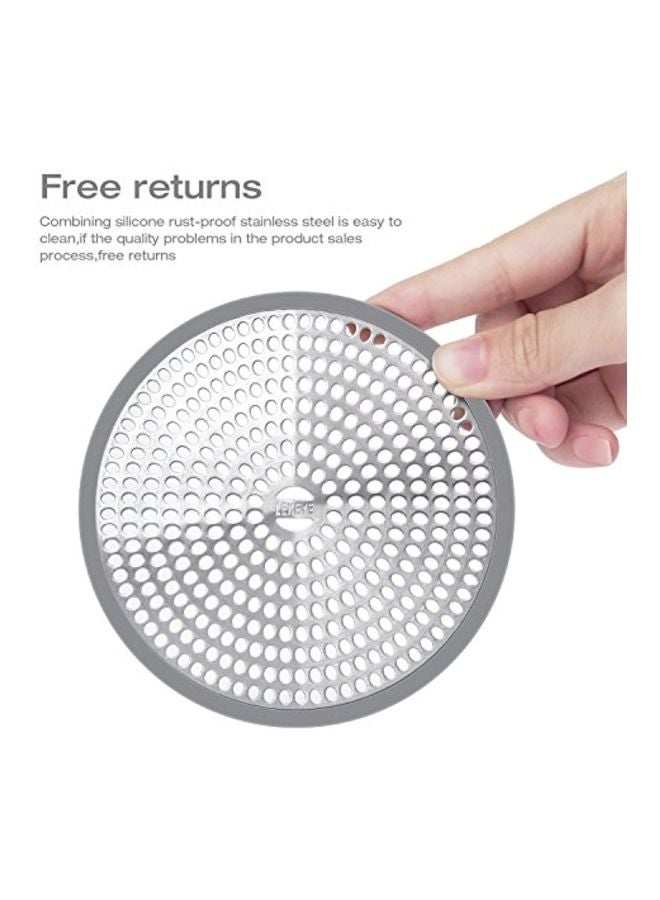 Stainless Steel Strainer Silver 4.8 x 4.8 x 0.4inch