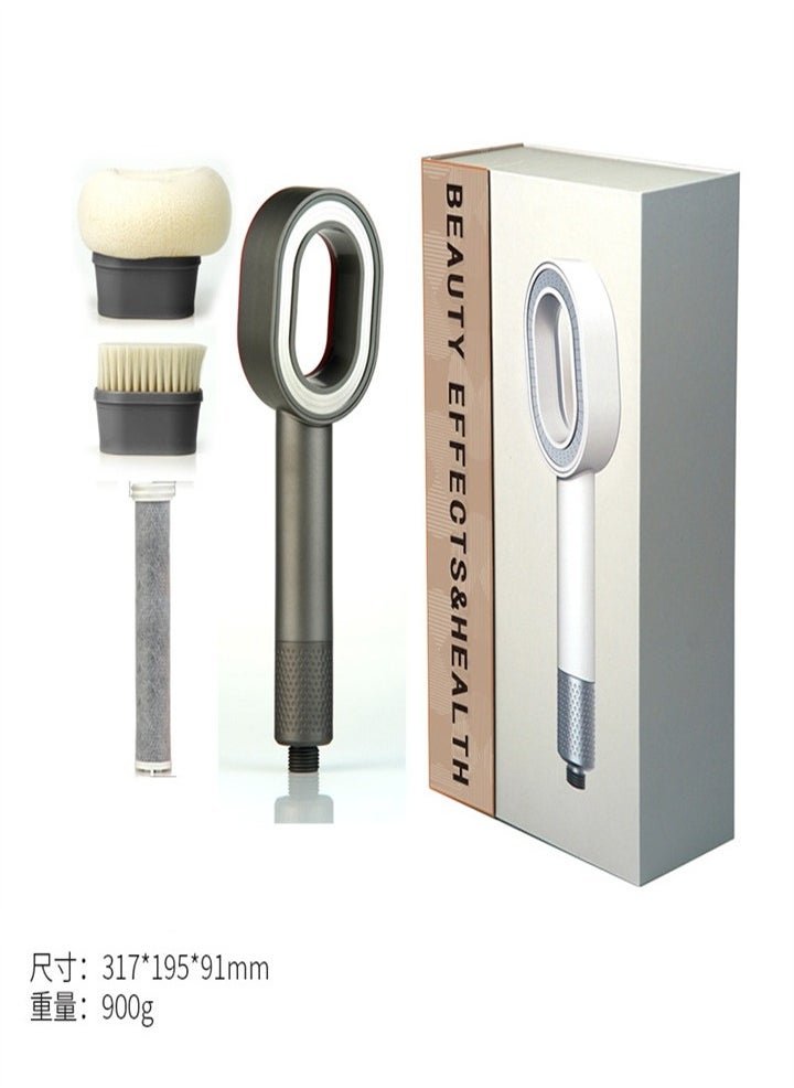 Handheld filter shower head removes chlorine, suitable for spa experience, dry skin and hair care, with two brush heads