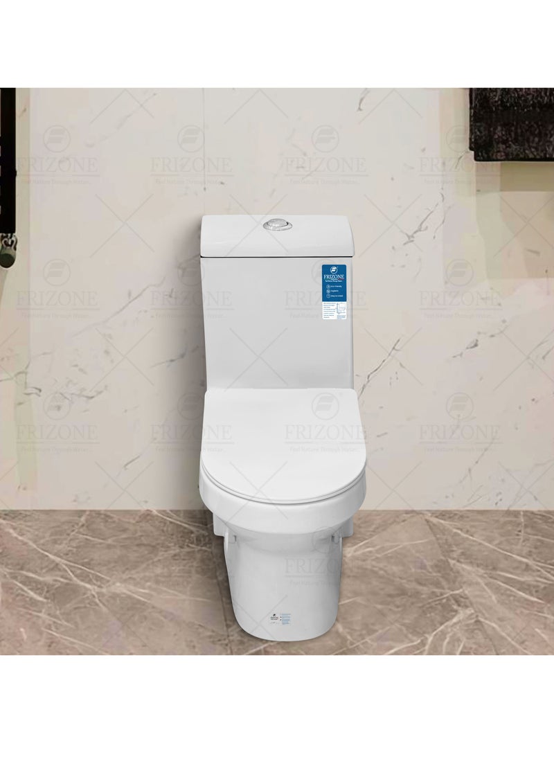 FRIZONE White Floor Mounted Water Closet FWC01 S TRAP With WC Seat Cover, Flush Fittings