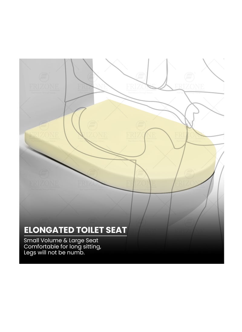 FRIZONE White Floor Mounted Water Closet FWC01 S TRAP With WC Seat Cover, Flush Fittings