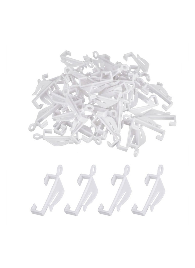 100pcs Curtain Hooks Plastic White Curtain Rail Glider Curtain Track Glider Curtains Hooks for Window Curtain Door Curtain and Shower Curtain
