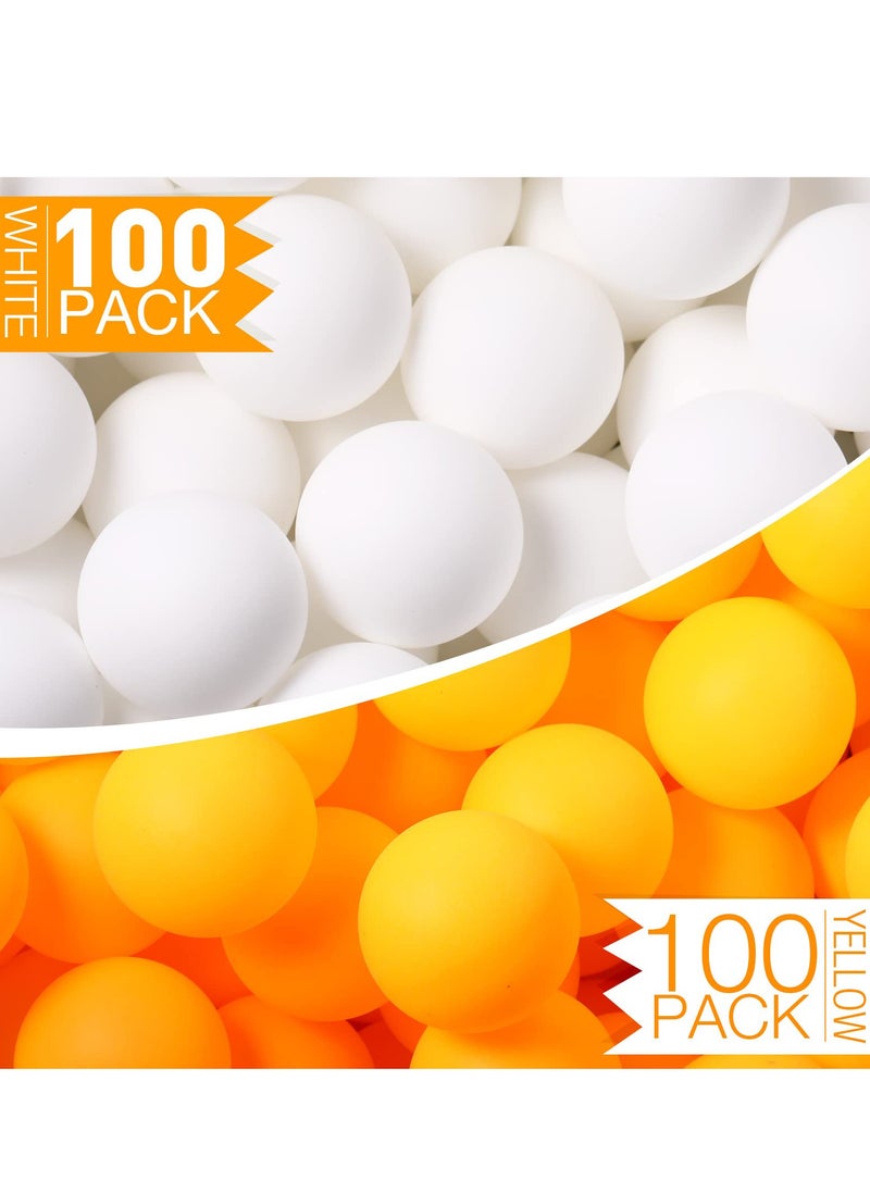 200 Pieces Plastic Balls, 40 mm Washable Table Tennis Balls, Mini Round Balls Funny Balls Small Plastic Balls Party Decoration Game Balls, White and Yellow