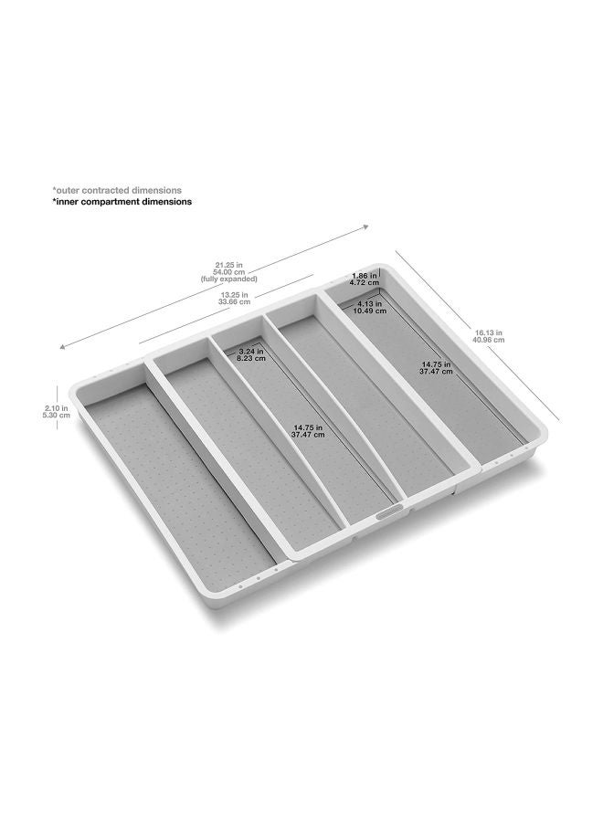 Expandable Utensil Tray Silver 16.1x21.3x2.1inch