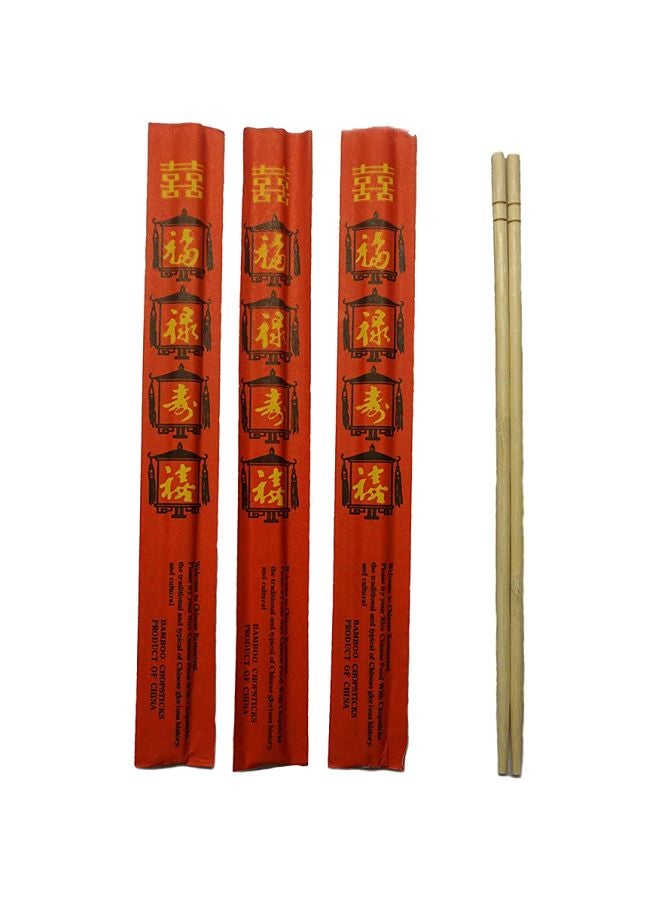 200-Piece Disposable Bamboo Chopsticks Beige 9.7inch