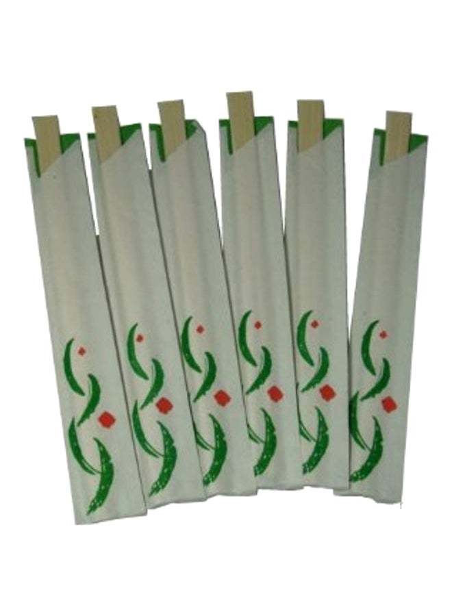 Pair Of 100 Disposable Chopstick Beige/Green/White 8inch