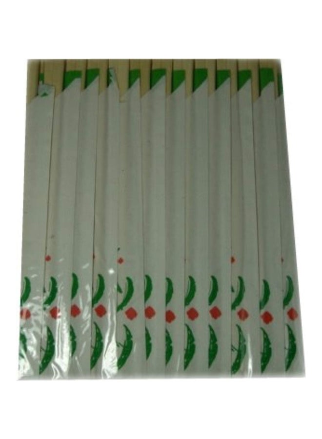 Pair Of 100 Disposable Chopstick Beige/Green/White 8inch