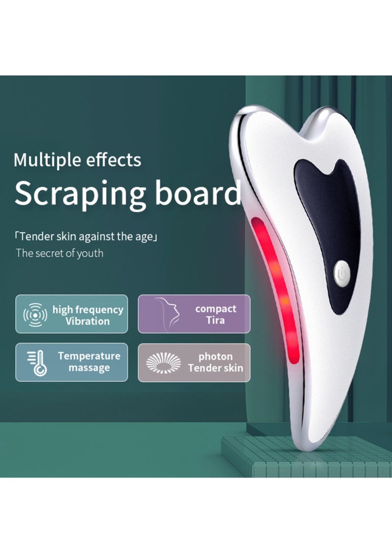 Electric Guasha Scraper, Smooth And Gentle Face Massager, Durable Skin Care Face Massager, Lightweight And Portable Face Lifting Device For Skin Tightening Puffiness Removal, (1pc, White)