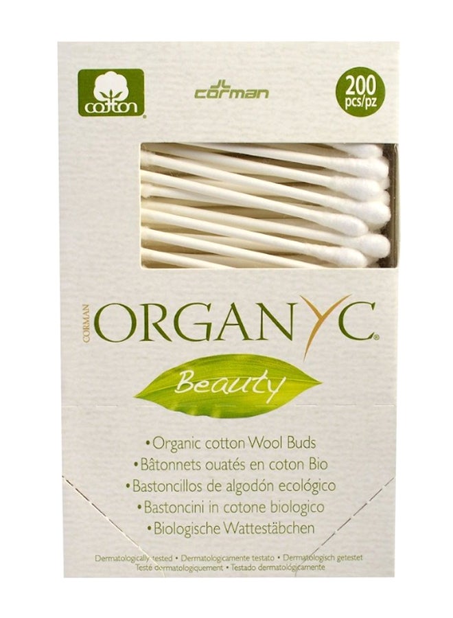 200-Piece Beauty Organic Ear Bud Set White/Beige